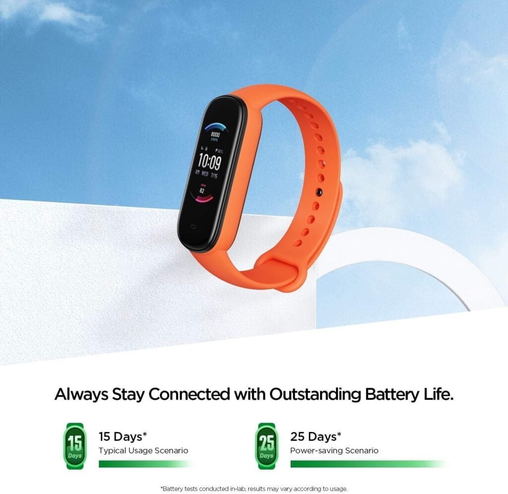 Amazfit Band 5 Activity Fitness Tracker for Women, Alexa Built-in, 15-Day Battery Life, Blood Oxygen, Heart Rate, Sleep  Stress Monitoring, 5 ATM Water Resistant, Health Smart Watch, Orange