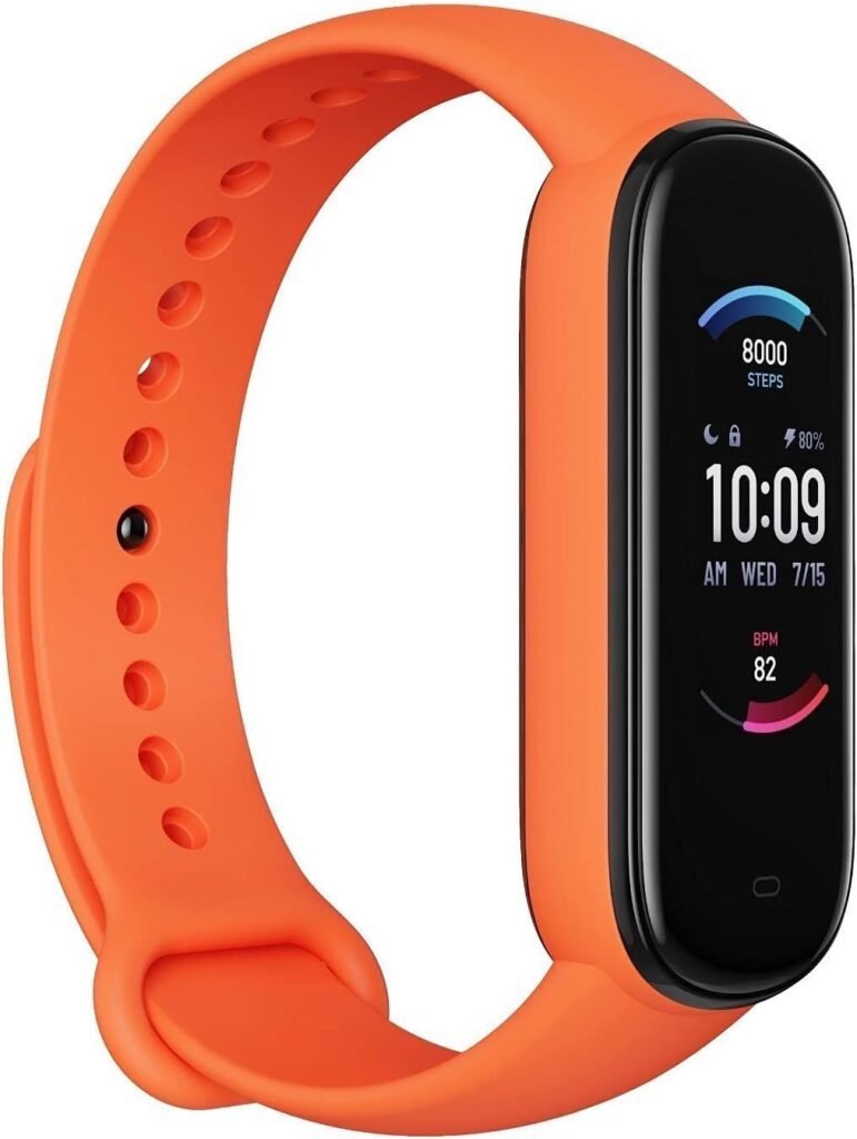 Amazfit Band 5 Activity Fitness Tracker for Women, Alexa Built-in, 15-Day Battery Life, Blood Oxygen, Heart Rate, Sleep  Stress Monitoring, 5 ATM Water Resistant, Health Smart Watch, Orange