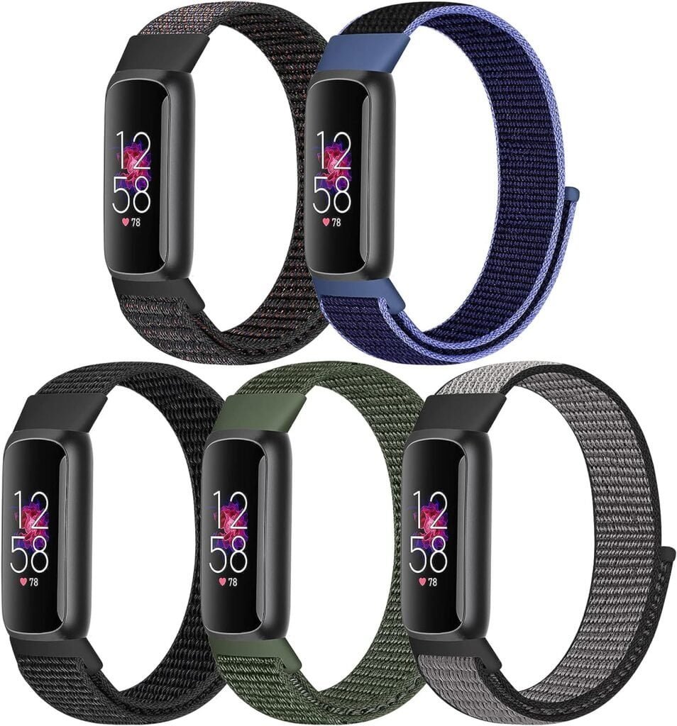 Bcuckood Nylon Loop Bands Compatible with Fitbit Luxe/Fitbit Luxe Special Edition, Adjustable Breathable Sport Straps Soft Nylon Replacement Wristband for Fitbit Luxe Fitness Tracker for Women Men