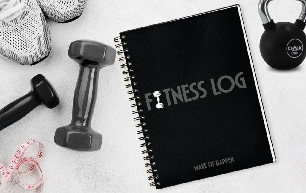 Fitness Journal Workout Planner for Men  Women - A6 Sturdy Workout Log Book to Track Gym  Home Workouts - Black Fitness Planner to Track Goals, Weight Loss and PR’s