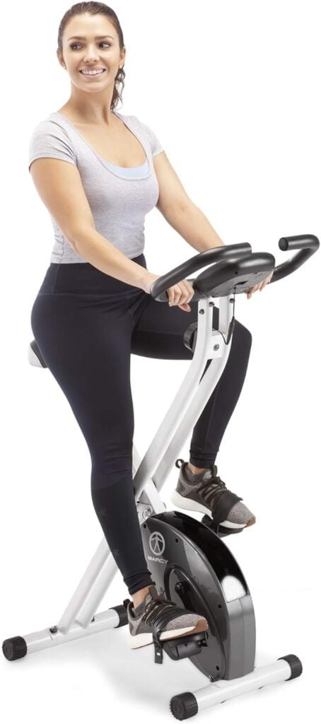 marcy foldable upright exercise bike review