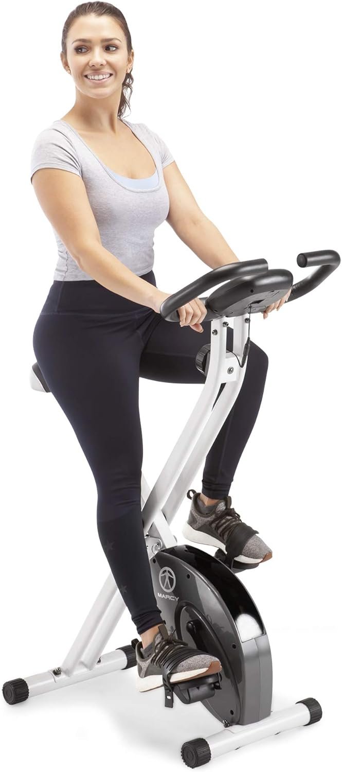 marcy foldable upright exercise bike review