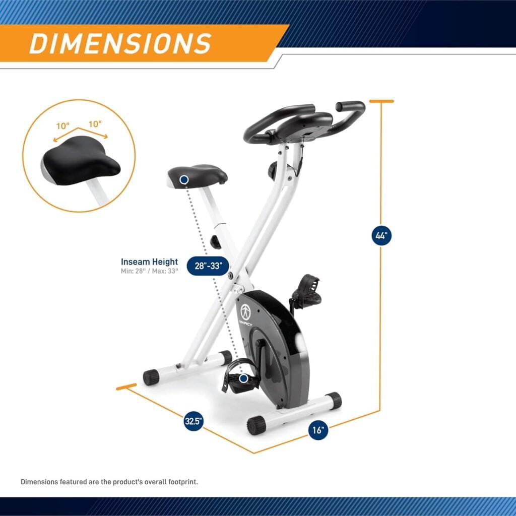 Marcy Foldable Upright Exercise Bike with Adjustable Resistance for Cardio Workout  Strength Training - Multiple Styles Available