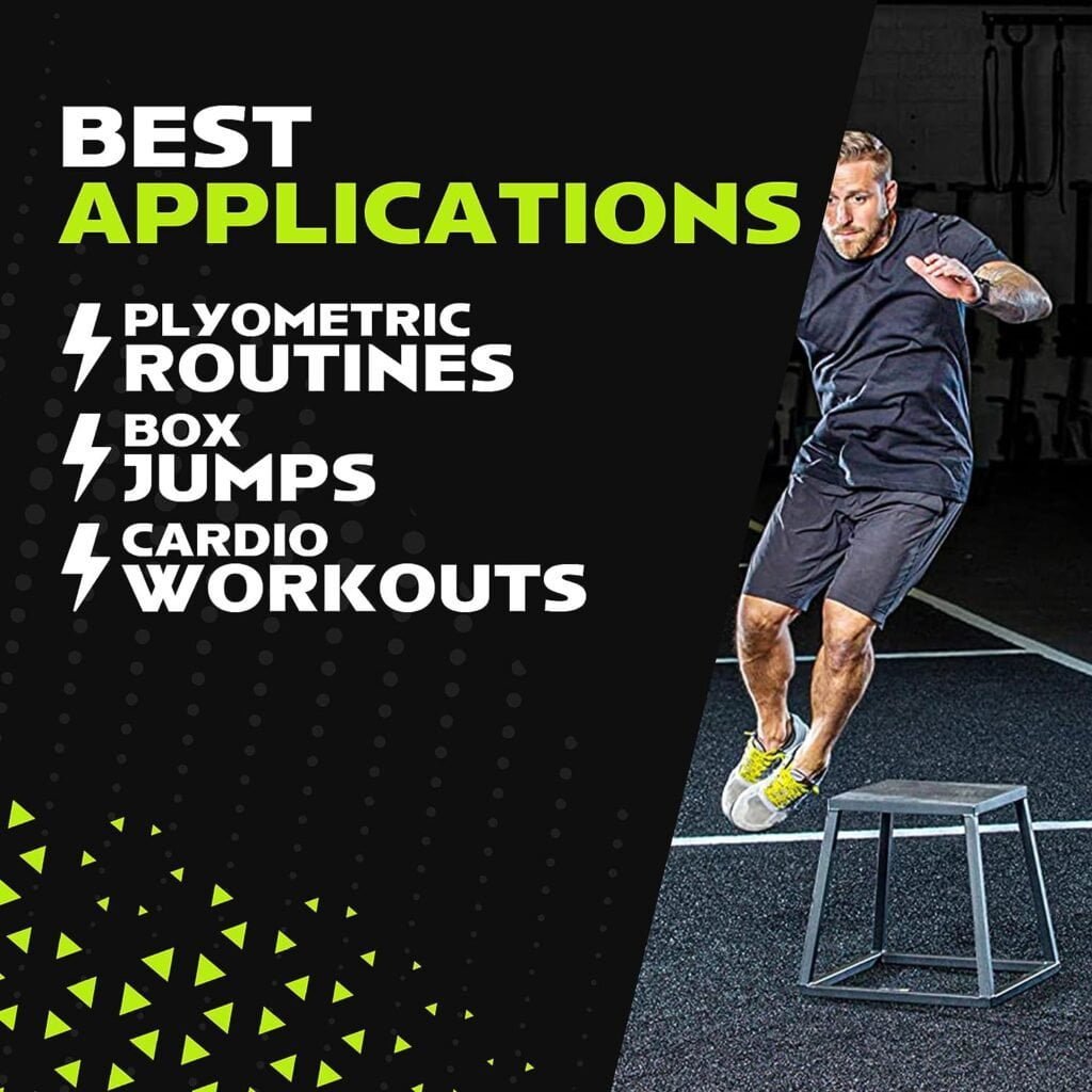 Rage Fitness Steel PlyoBox12-18-24-30Inch High Anti-SlipPlyometric JumpBoxes For Agility,Stamina And Conditioning StrengthTraining(Sold Individually)Plyometric Platform Step Up Box Jump For Home  Gym