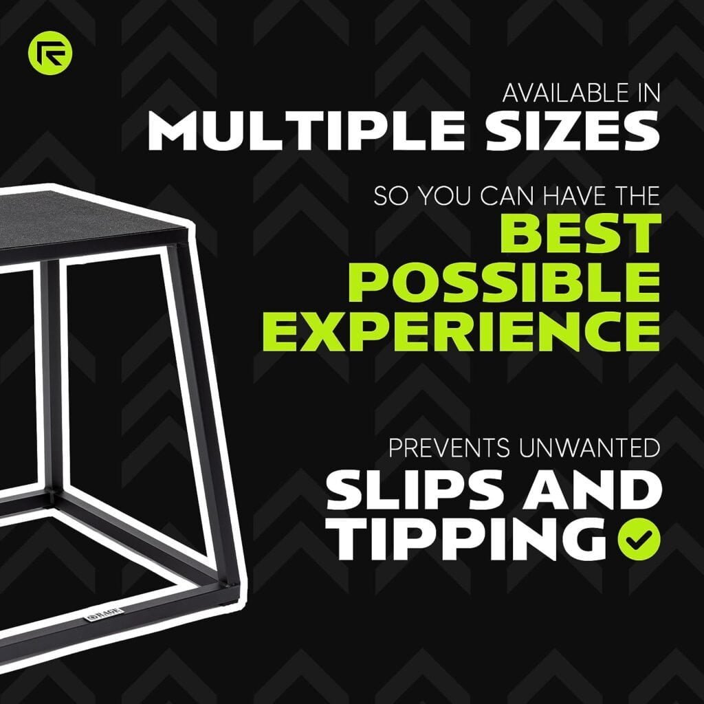 Rage Fitness Steel PlyoBox12-18-24-30Inch High Anti-SlipPlyometric JumpBoxes For Agility,Stamina And Conditioning StrengthTraining(Sold Individually)Plyometric Platform Step Up Box Jump For Home  Gym
