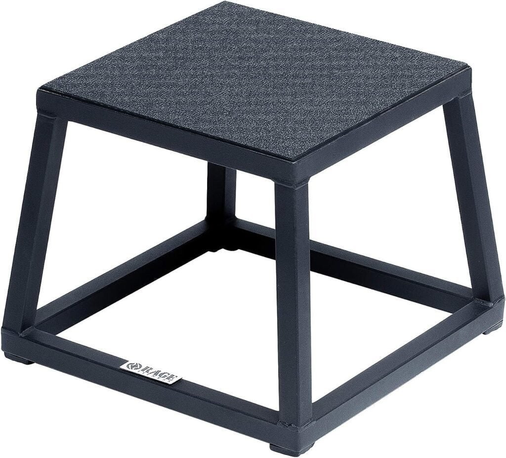 Rage Fitness Steel PlyoBox12-18-24-30Inch High Anti-SlipPlyometric JumpBoxes For Agility,Stamina And Conditioning StrengthTraining(Sold Individually)Plyometric Platform Step Up Box Jump For Home  Gym