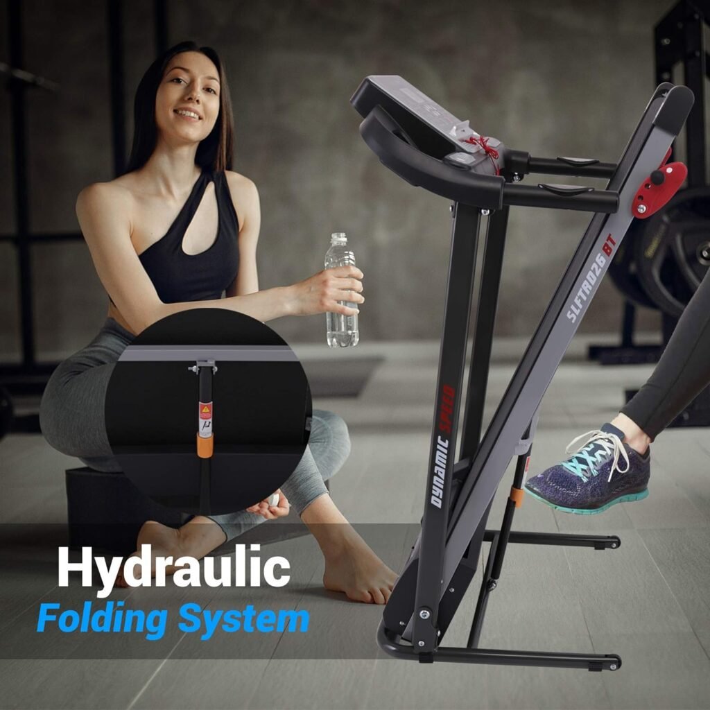 SereneLife Folding Treadmill - Foldable Home Fitness Equipment with LCD for Walking  Running - Cardio Exercise Machine - Preset and Adjustable Programs - Bluetooth Connectivity