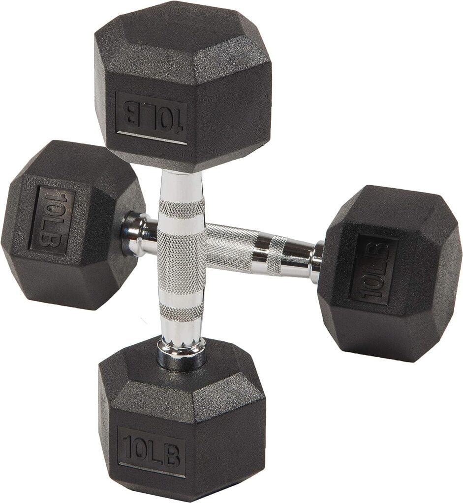 signature fitness rubber encased hex dumbbell review