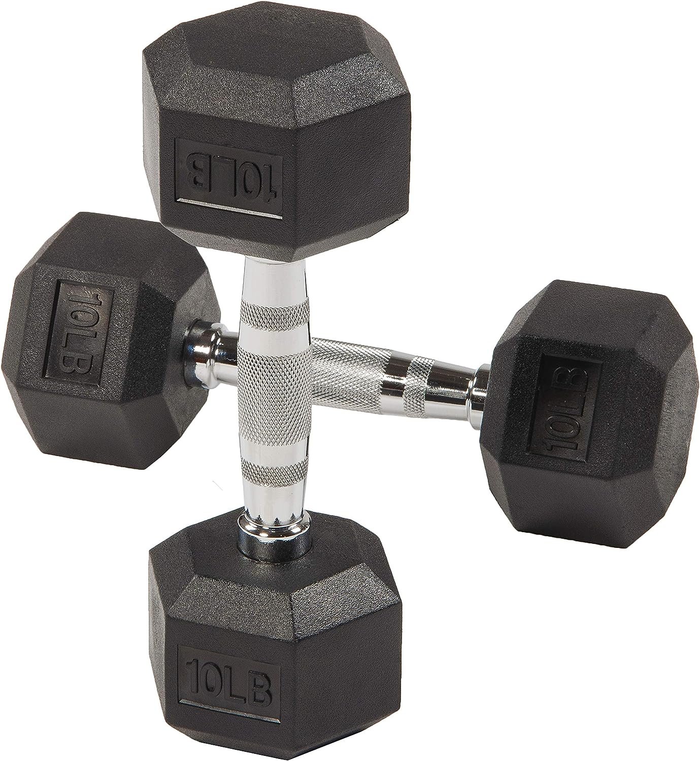 signature fitness rubber encased hex dumbbell review