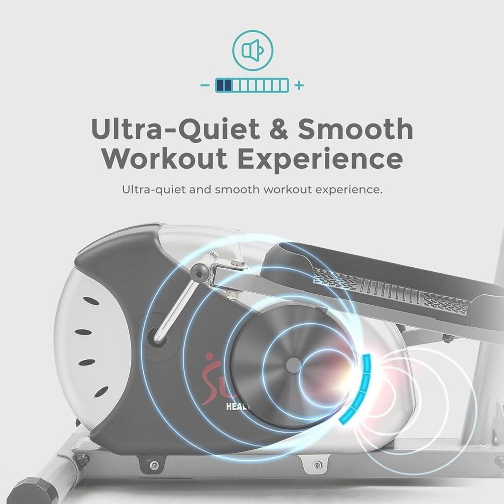 Sunny Health  Fitness Legacy Stepping Elliptical Machine, Total Body Cross Trainer with Ultra-Quiet Magnetic Belt Drive, Low Impact Exercise Equipment, Optional Bluetooth with Exclusive SunnyFit App