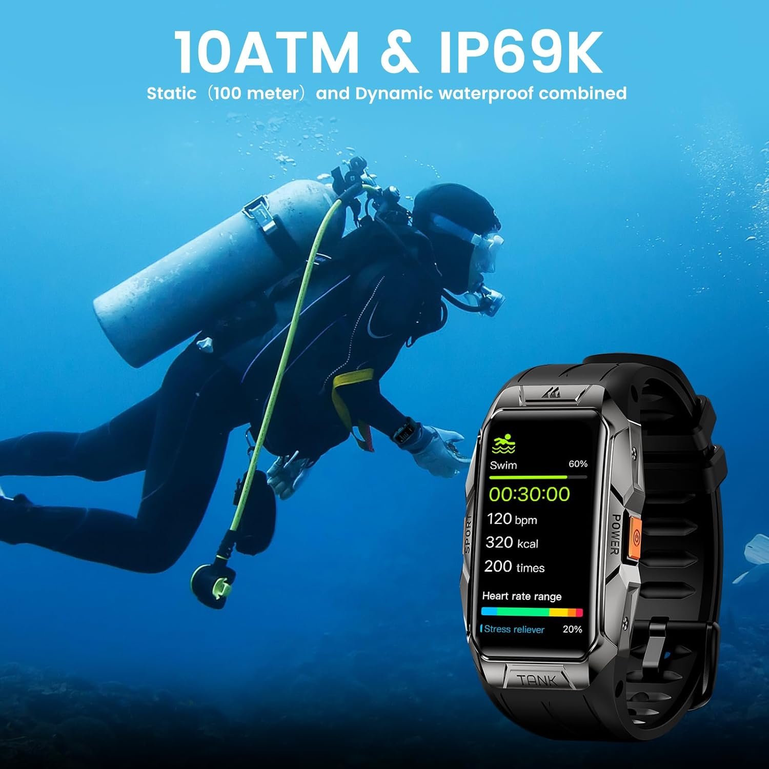 amaztim fitness tracker 100m waterproof review
