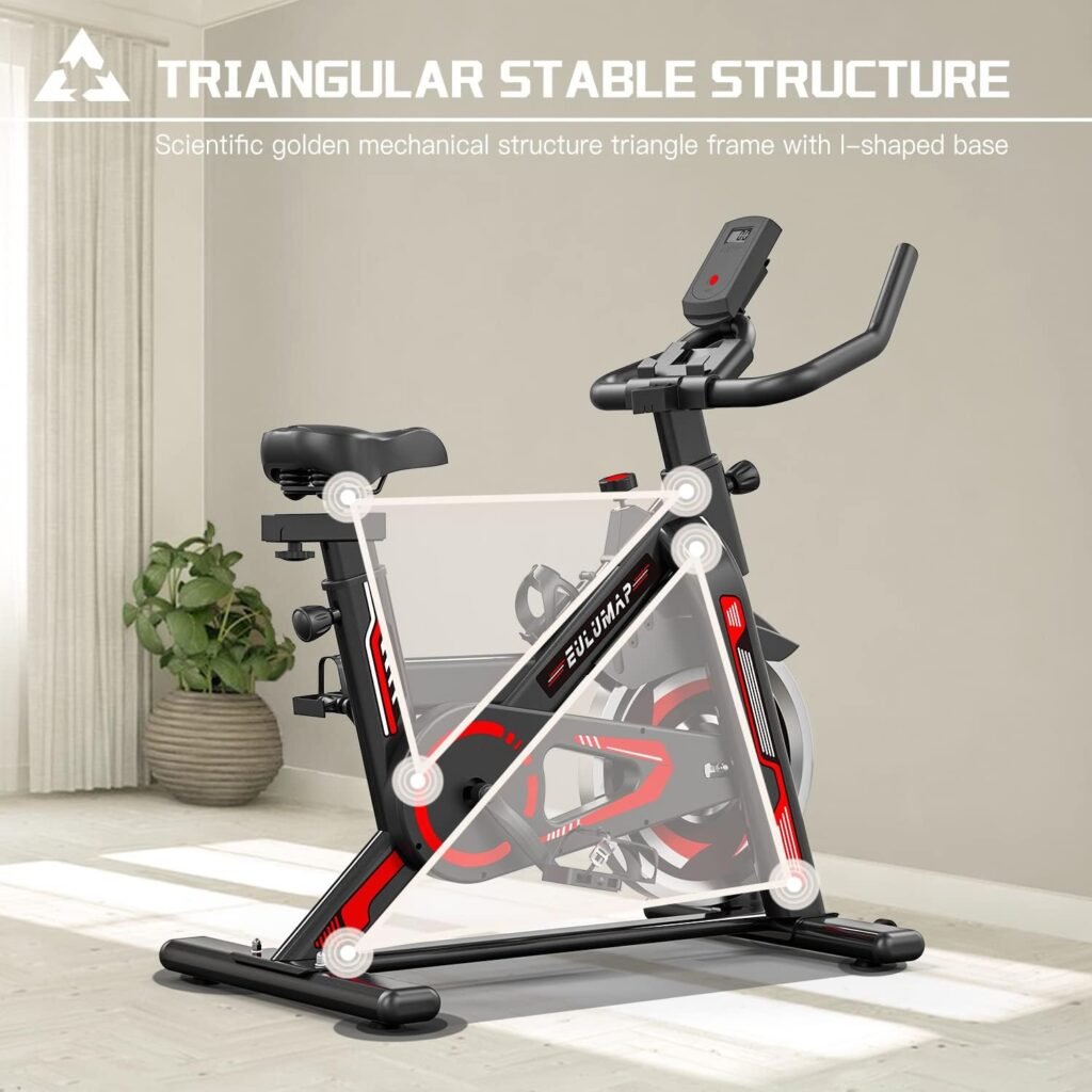 Exercise Bike-Stationary Indoor Cycling Bikes For Home Gym with pad Mount Comfortable Seat Cushion,Exercise Equipment(Red)
