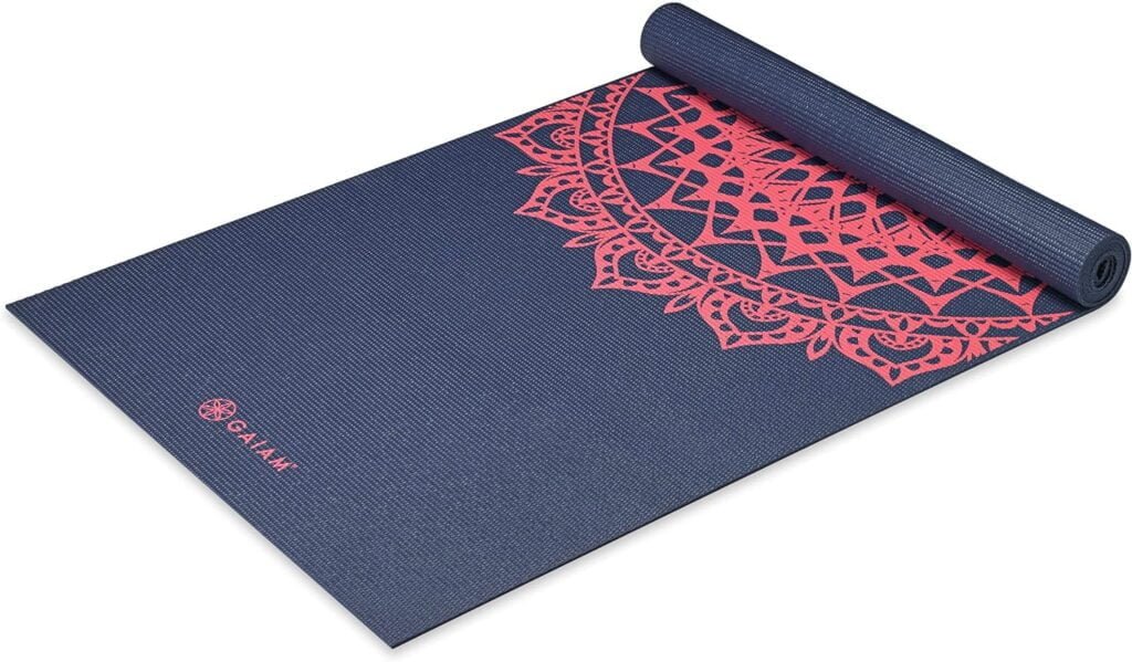 Gaiam Print Yoga Mat, Non Slip Exercise  Fitness Mat for All Types of Yoga, Pilates  Floor Exercises