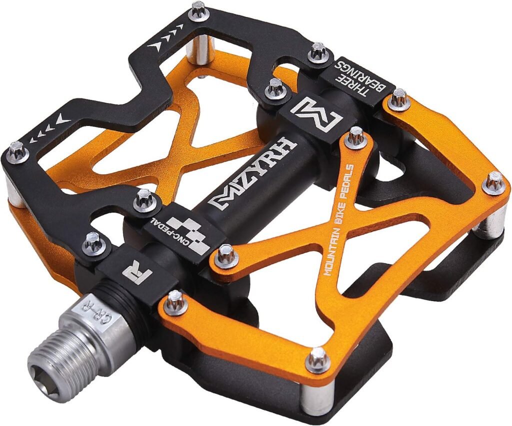 MZYRH Mountain Bike Pedals, Ultra Strong Colorful CNC Machined 9/16 Cycling Sealed 3 Bearing Pedals