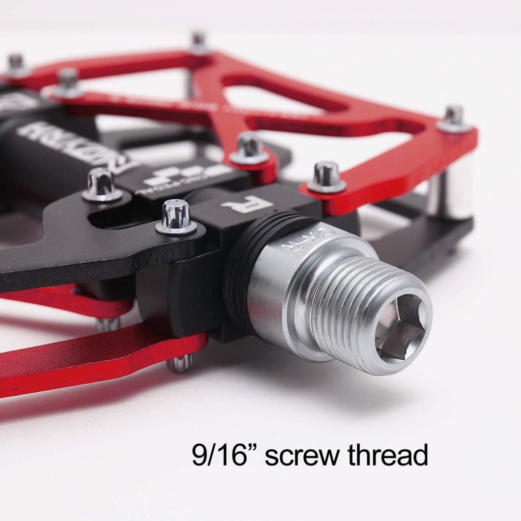MZYRH Mountain Bike Pedals, Ultra Strong Colorful CNC Machined 9/16 Cycling Sealed 3 Bearing Pedals