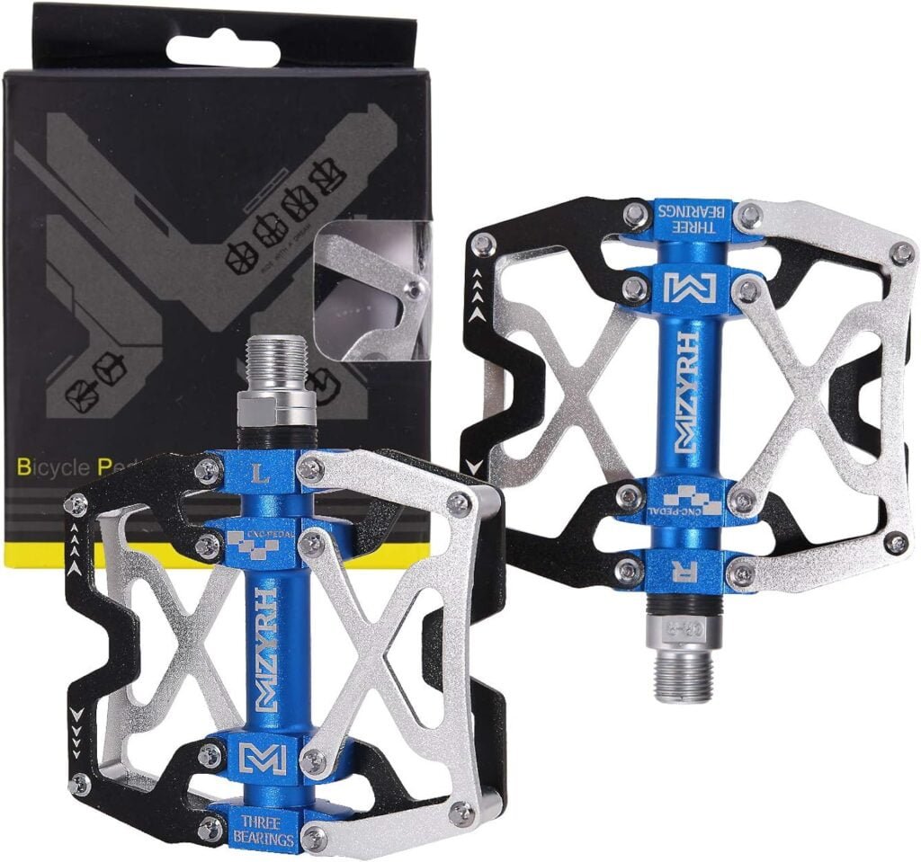 MZYRH Mountain Bike Pedals, Ultra Strong Colorful CNC Machined 9/16 Cycling Sealed 3 Bearing Pedals