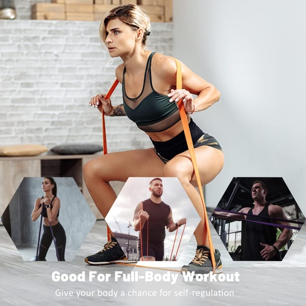 ROSAPOAR Resistance Bands, Pull Up Assist Bands - Workout Bands, Eexercise Bands, Long Resistance Bands Set for Working Out, Fitness, Training, Physical Therapy for Men Women