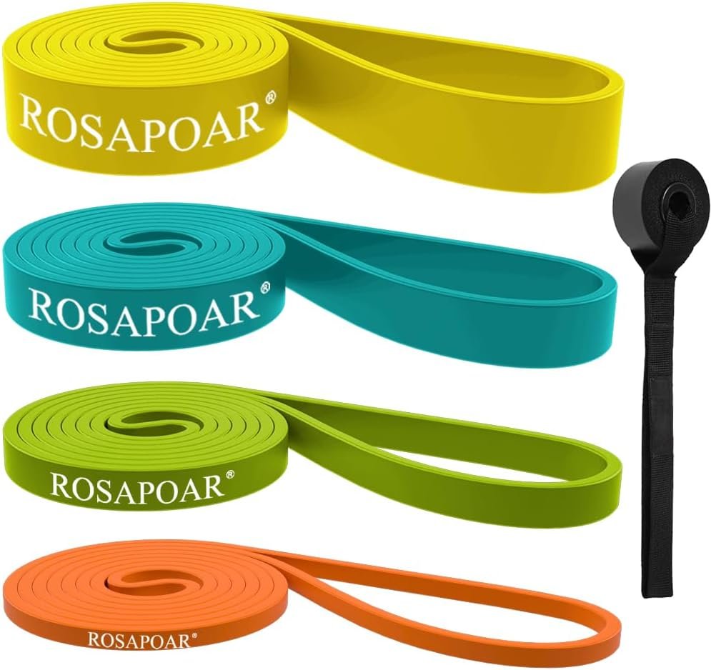 ROSAPOAR Resistance Bands, Pull Up Assist Bands - Workout Bands, Eexercise Bands, Long Resistance Bands Set for Working Out, Fitness, Training, Physical Therapy for Men Women