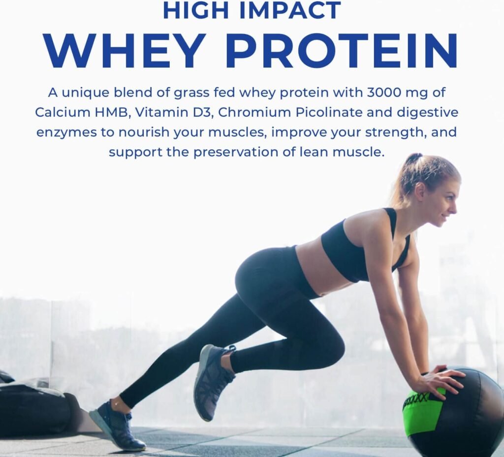 POWERLIFE Tony Horton High Impact Grass Fed Whey Protein with 3000 MG of HMB, No Sugar Added, Non-GMO, Hormone and Antibiotic Free, 15 Servings (Chocolate)