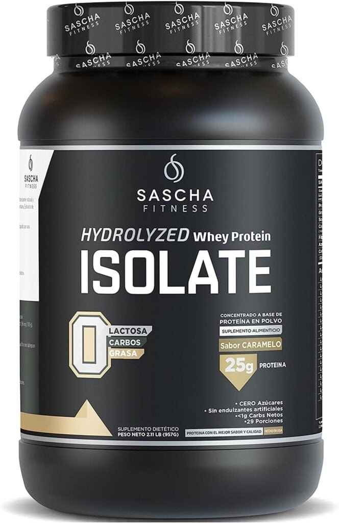 SASCHA FITNESS Hydrolyzed Whey Protein Isolate,100% Grass-Fed (2 Pounds, Vanilla)